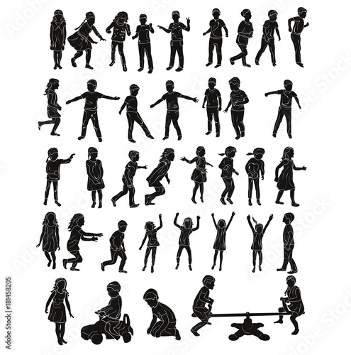 collection of children silhouettes