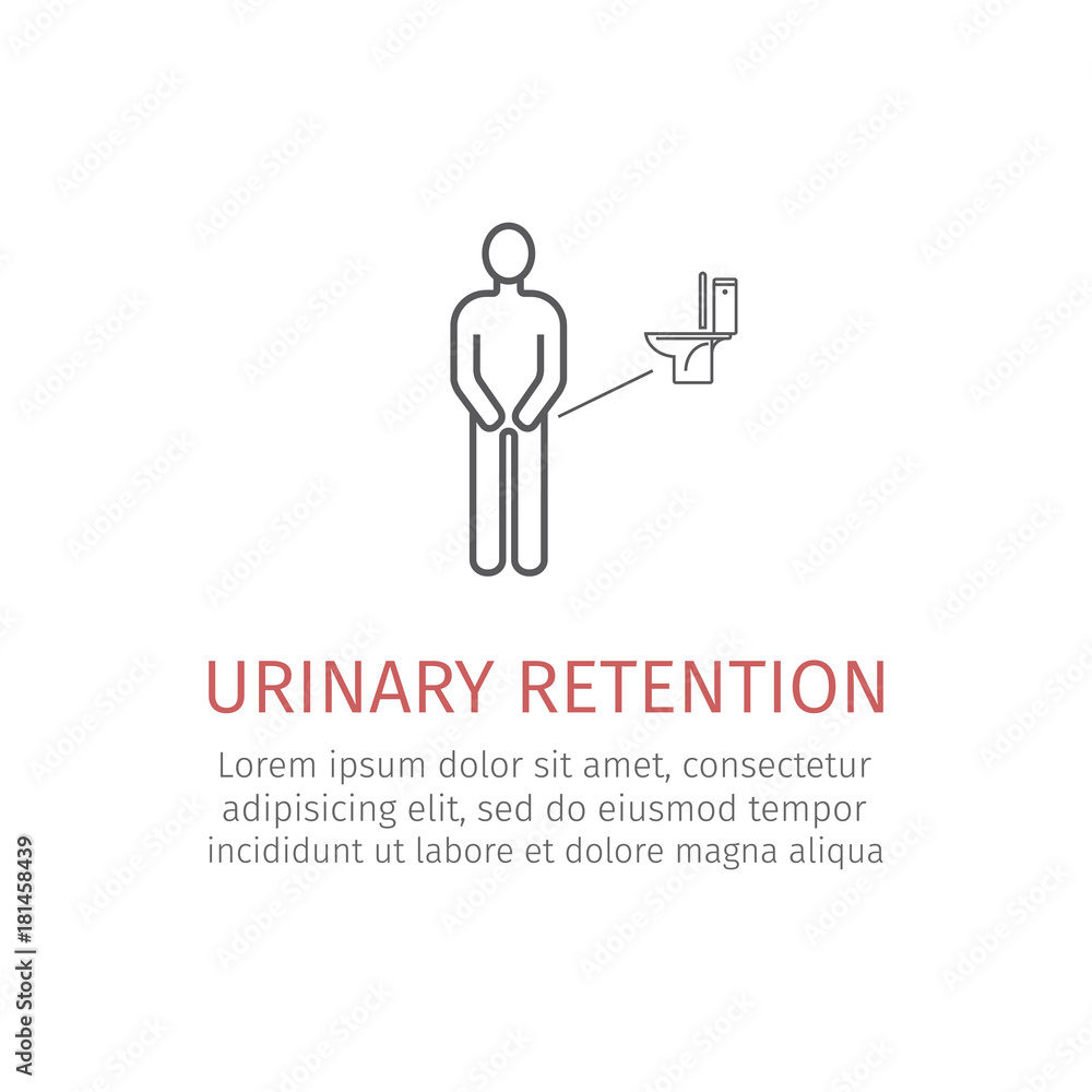 urinary retention line icon urinary retention line icon