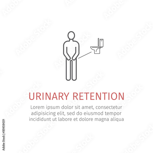 urinary retention line icon