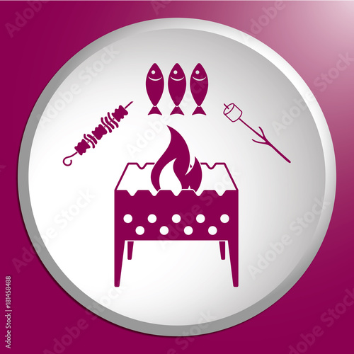Brazier zephyr, kebab and fish icon