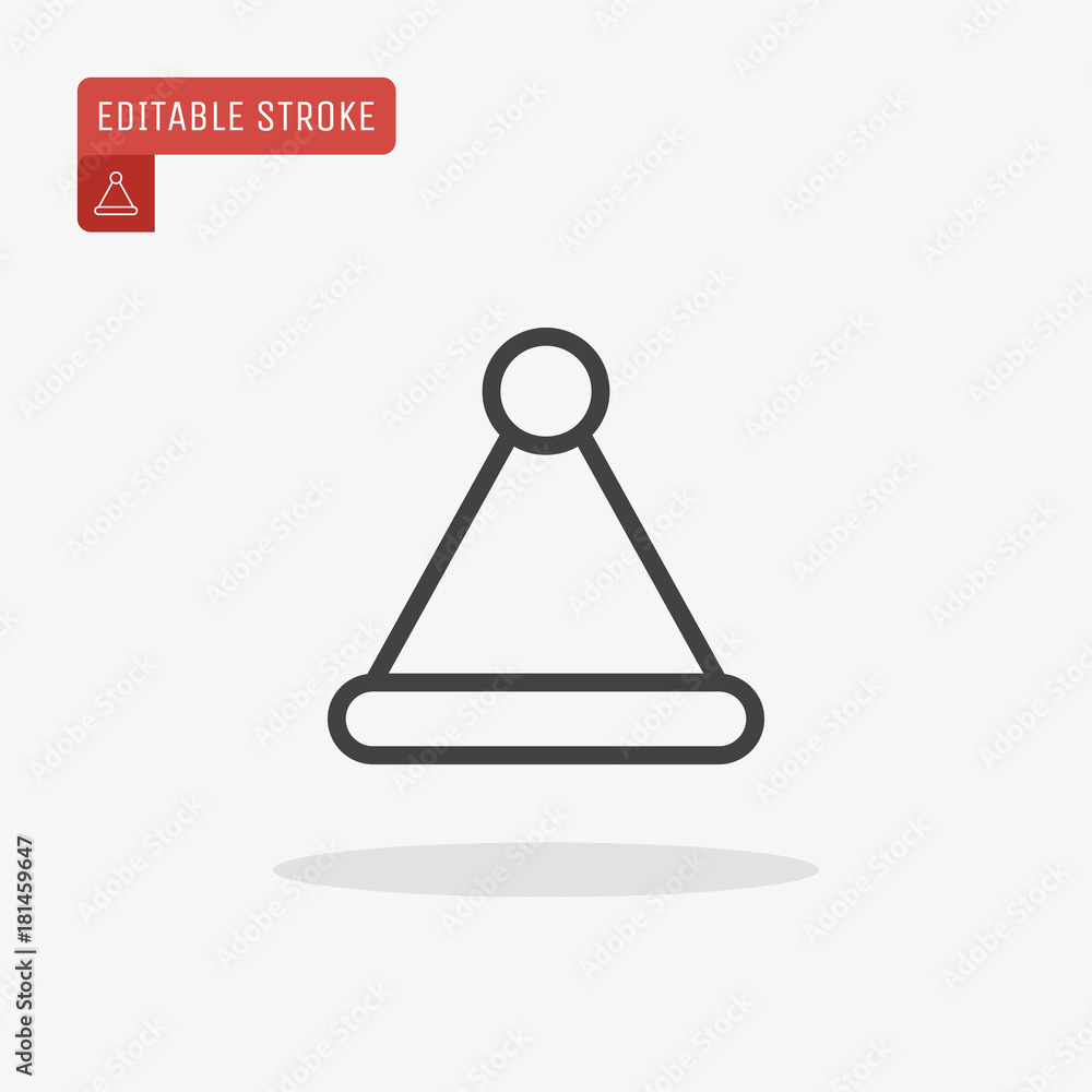 Outline Santa Claus hat icon isolated on grey background. Symbol of Happy New Year, Christmas holiday celebration, winter. Editable stroke. Outline Santa Claus hat icon isolated on grey background. Symbol of Happy New Year, Christmas holiday celebration, winter. Editable stroke.