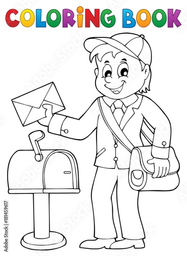 Coloring book postman topic 1