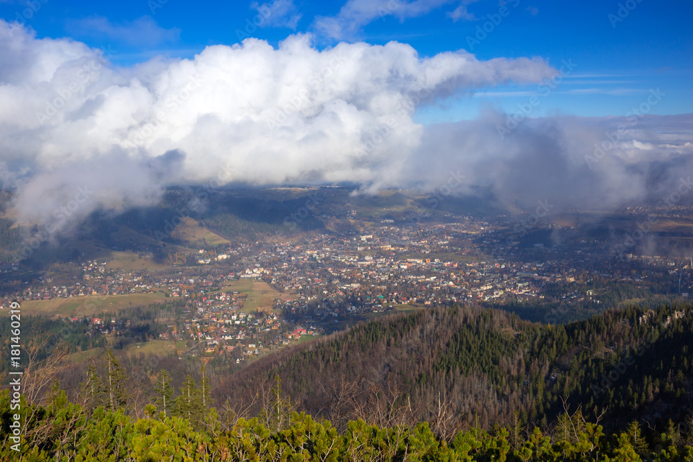 Fototapeta premium Tatra mountains view from the top of Sarnia Skala peak, Poland