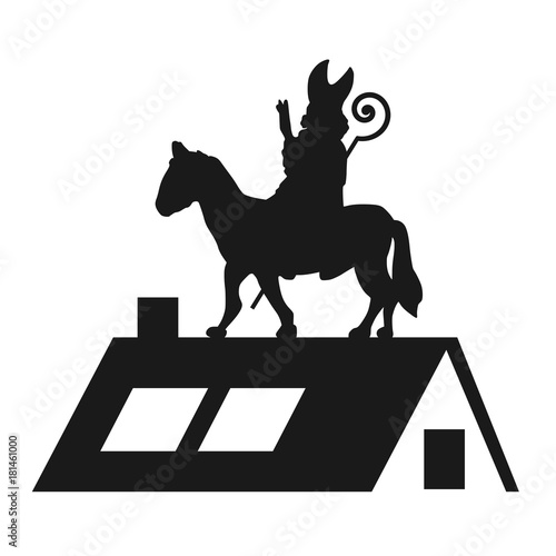 sinterklaas met paard op het dak