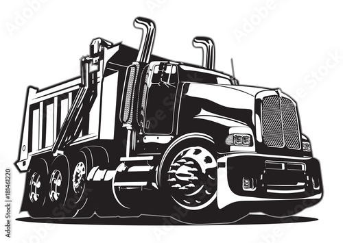 Vector Cartoon Dump Truck