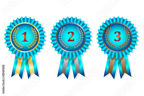 Award medals set on white background