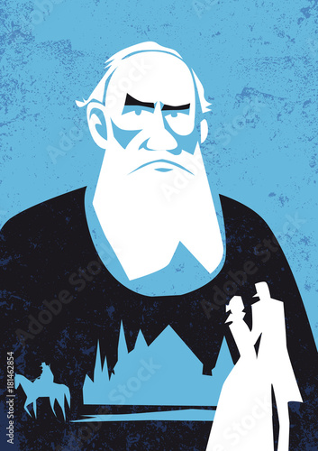 Leo Tolstoy vector portrait