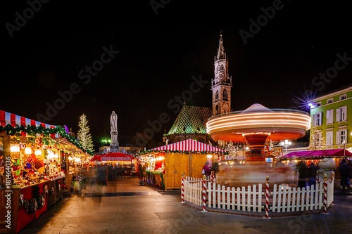 Carousel at the Christmas Market, Vipiteno, Bolzano, Trentino Alto Adige, Italy