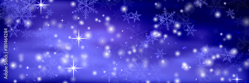 Banners with bokeh effect and snowflake