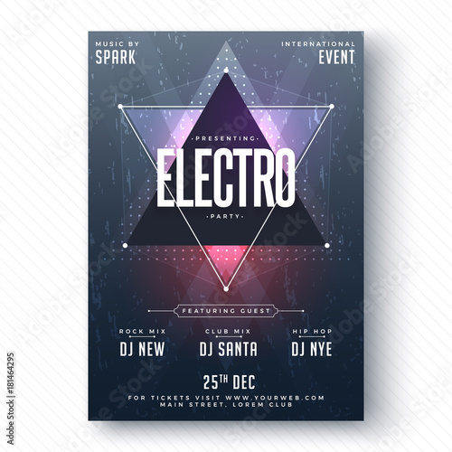 Electro Party Flyer or Banner Design.