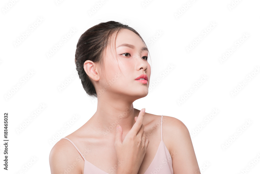 Facial anti-aging treatment skin. Young female with clean fresh skin Facial anti-aging treatment skin. Young female with clean fresh skin