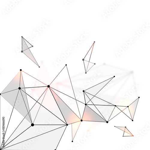 Abstract background with mutliple triangles connected with points.
