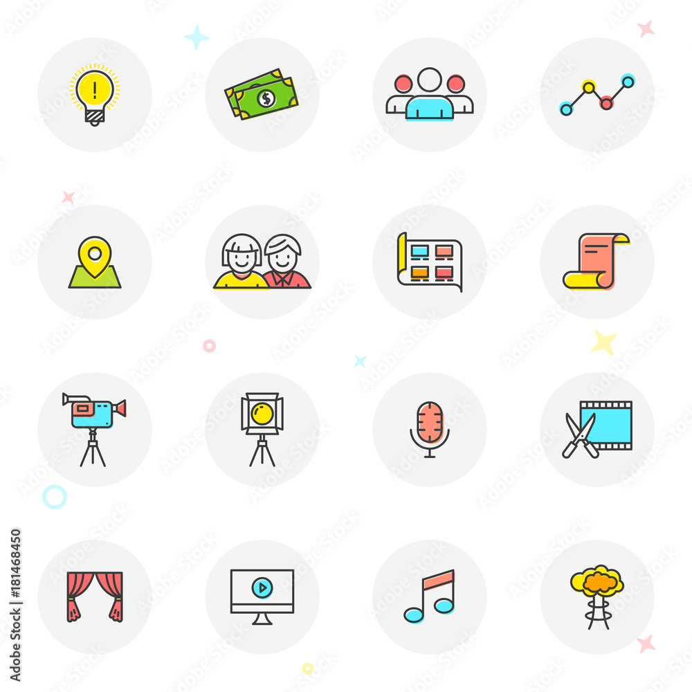Business lineart icons set.