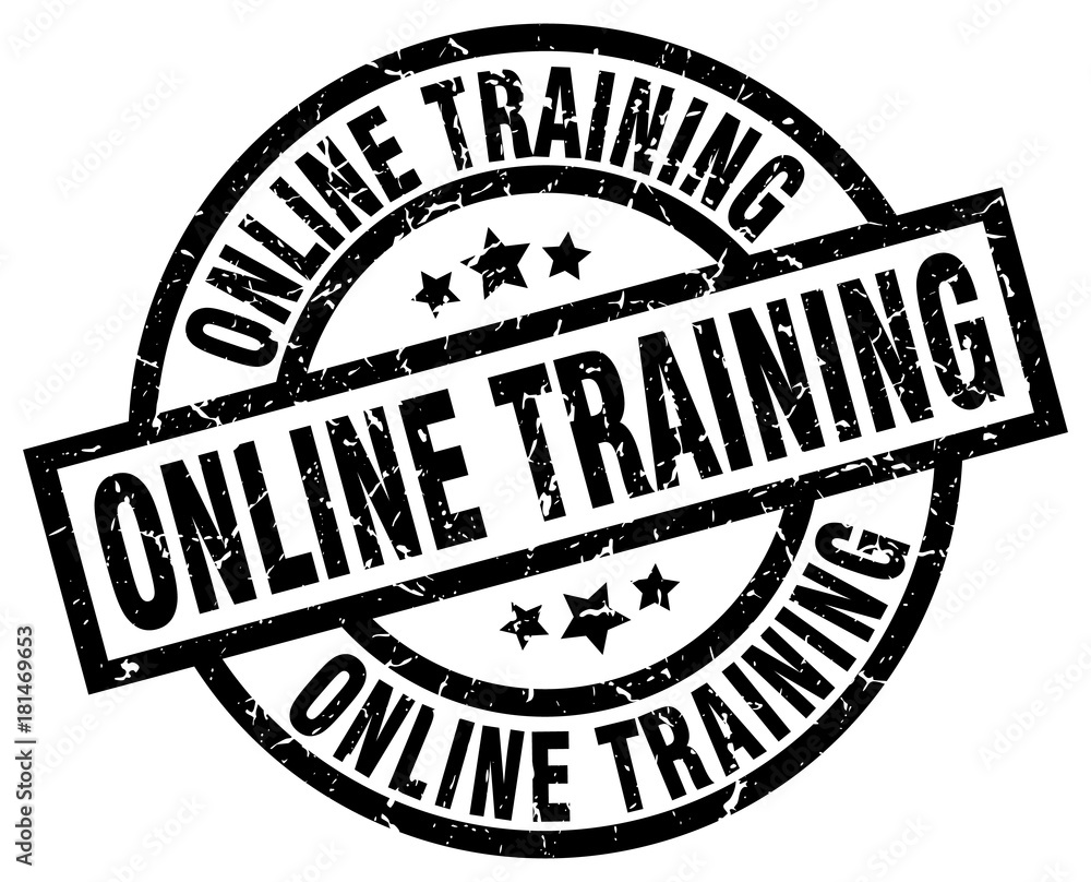 online training round grunge black stamp online training round grunge black stamp