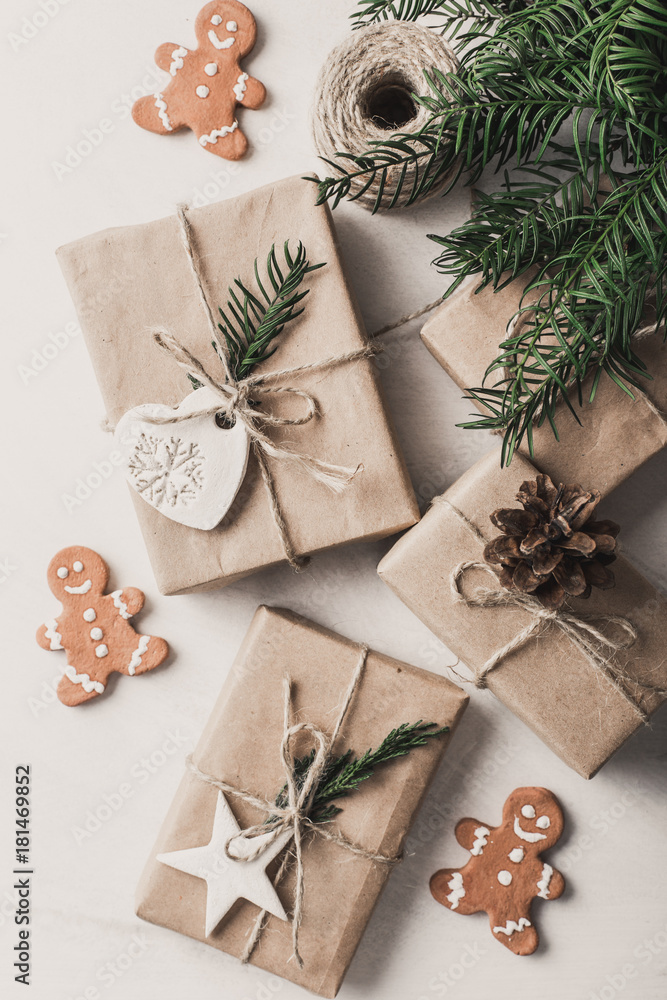 Christmas presents on white background. Christmas presents on white background.