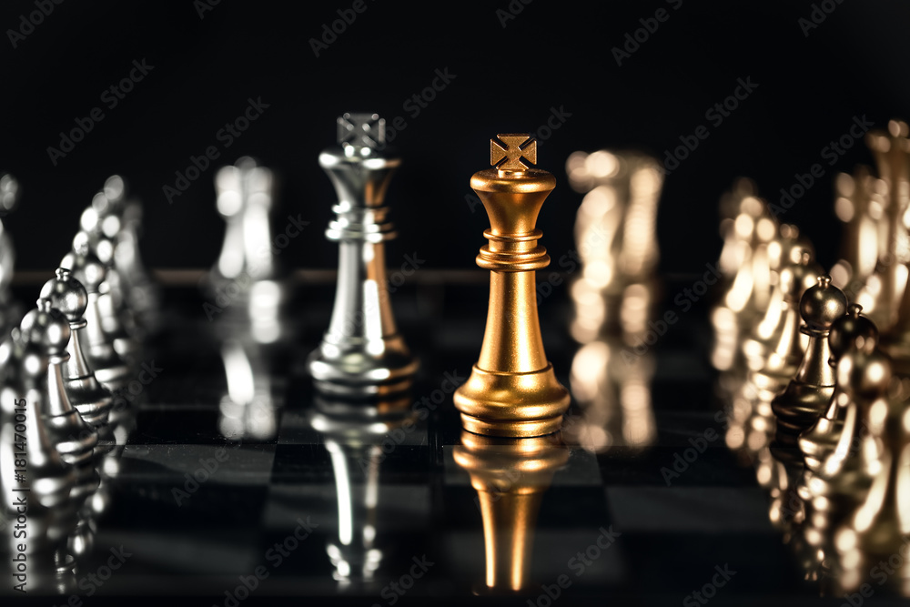 Chess board game idea of management strategy and leadership concept Chess board game idea of management strategy and leadership concept
