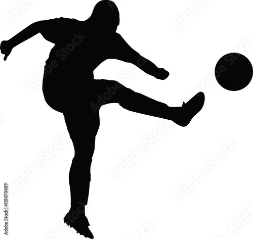soccer women silhouette. girl player vector