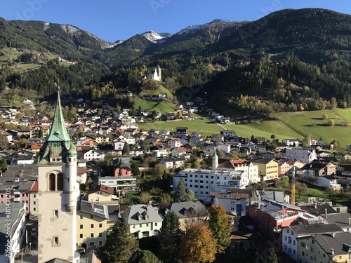 Schwaz Tirol Ausblick vom Kirchturm Maria Himmelfahrt Kellerjoch  Burg Freundsberg photo