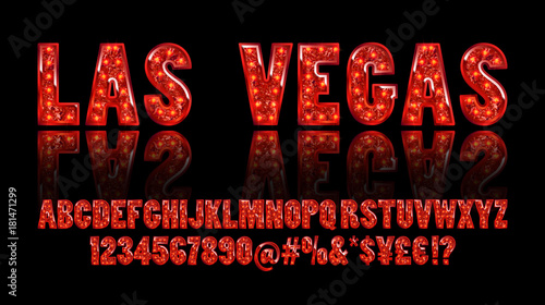Realistic vector lamps alphabet