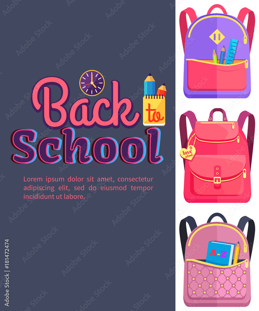Backpack for Child School Stationery Accessories Backpack for Child School Stationery Accessories
