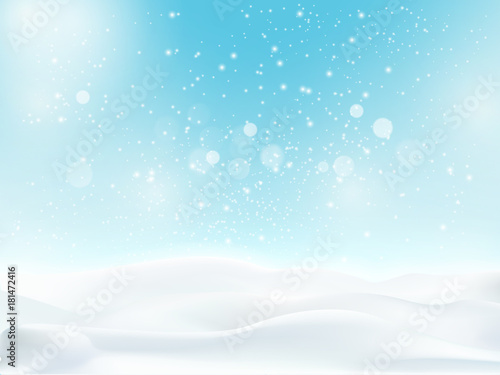 Wallpaper Mural Snow landscape with light blue sky and snowfall Torontodigital.ca