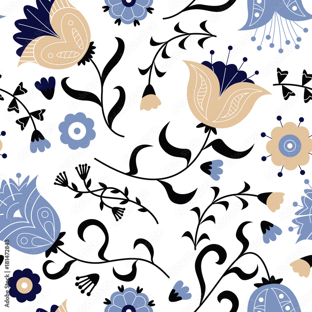 Vector floral seamless pattern Vector floral seamless pattern