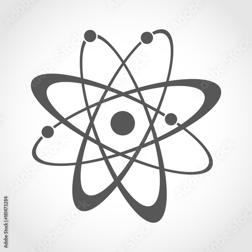 Gray atom icon. Vector illustration.