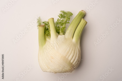 Close up of a salad garlic isolated over white