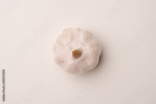 Close up of a fresh garlic isolated over white