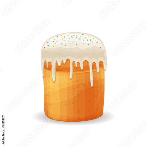 Easter card with cake isolated