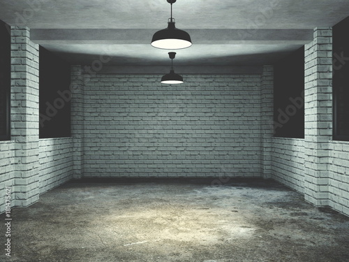 Photography 3d render from imagine investigation room dark interview and dirty  room clear