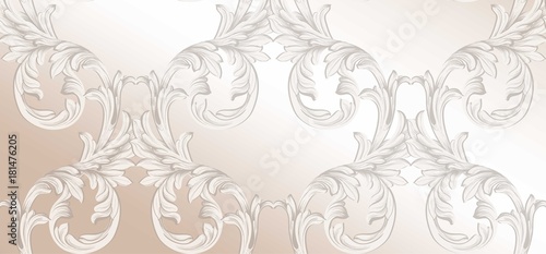 Damask pattern Vector illustration handmade ornament decor. Baroque background textures