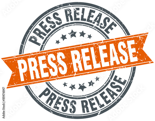 press release round grunge ribbon stamp