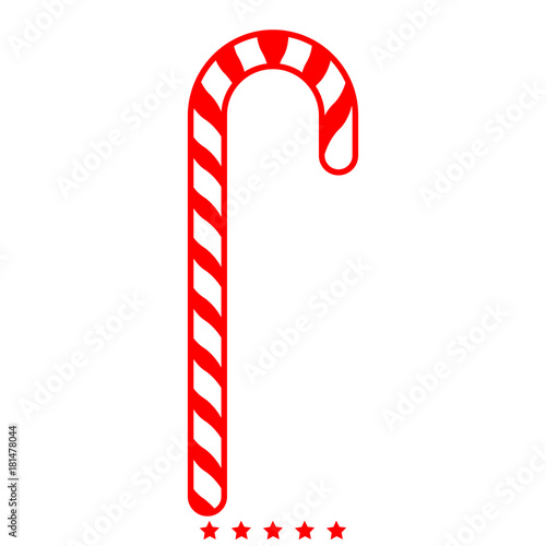 Сandy cane icon .  Flat style