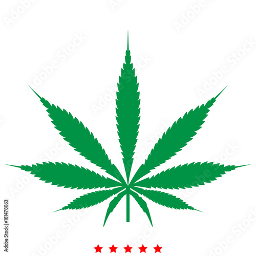 Cannabis (marijuana) leaf icon .  Flat style