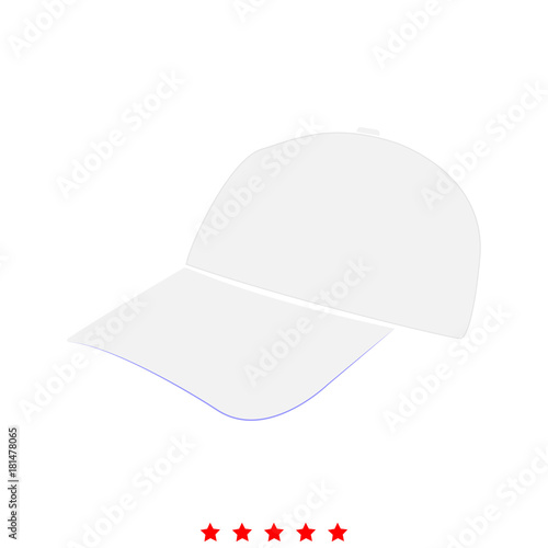 Baseball cap icon .  Flat style