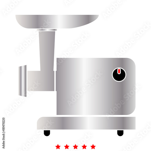 Electric meat mincer icon .  Flat style
