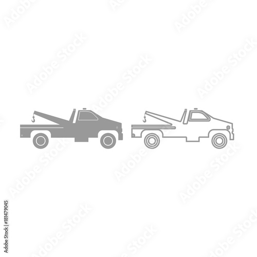 Breakdown truck icon. Grey set .