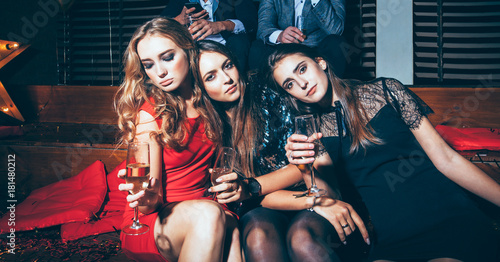 Fotografija Beautiful young women enjoying party and having fun at night club