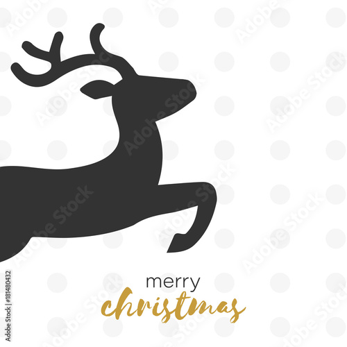 schwarzes Rentier - moderne Weihnachtskarte - Merry Christmas