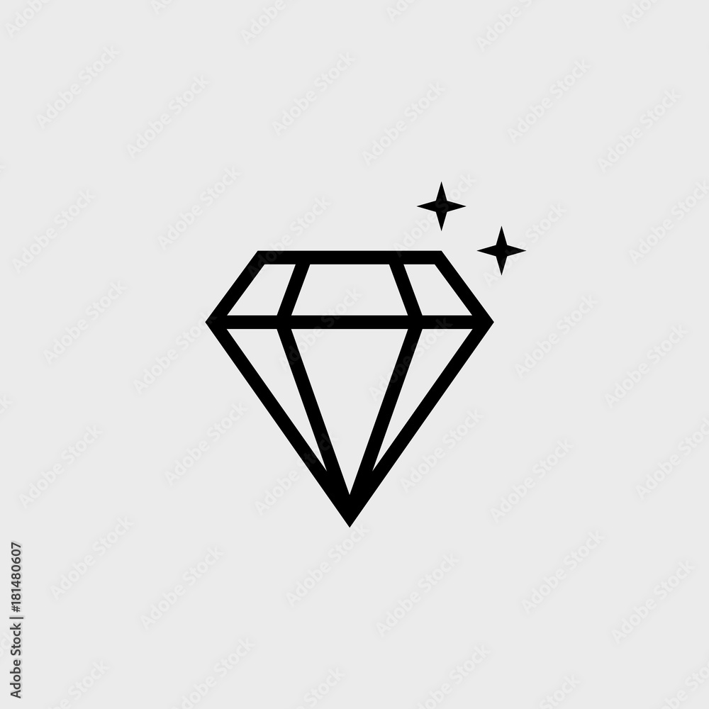 Diamond flat vector icon Diamond flat vector icon