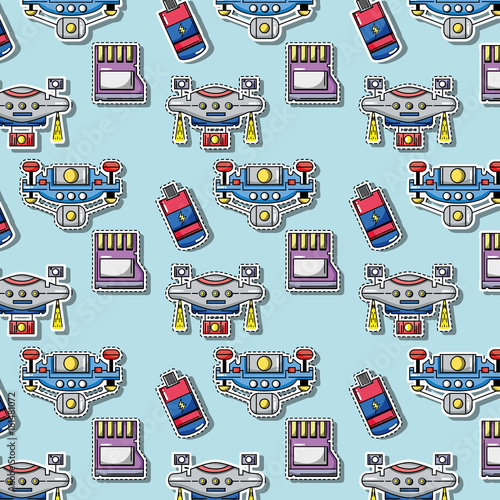 data technology patches sticker background design