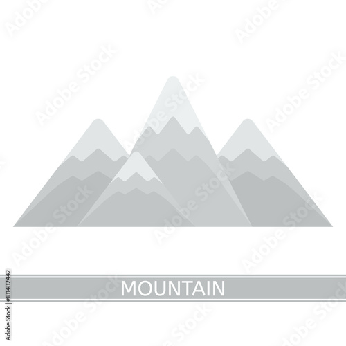 Vector illustration of snow mountain isolated on white background in flat style