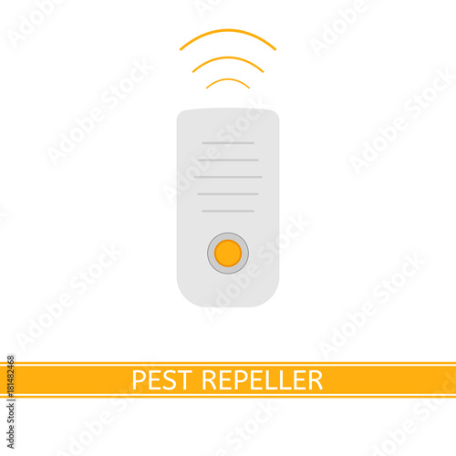 Vector illustration of ultrasonic mosquito repeller isolated on white background in flat style. Pest control gadget photo