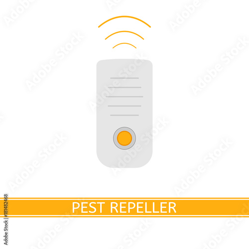 Vector illustration of ultrasonic mosquito repeller isolated on white background in flat style. Pest control gadget