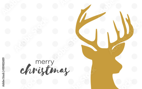 Rentier Weihnachtskarte - gold mit Punkte Hintergrund