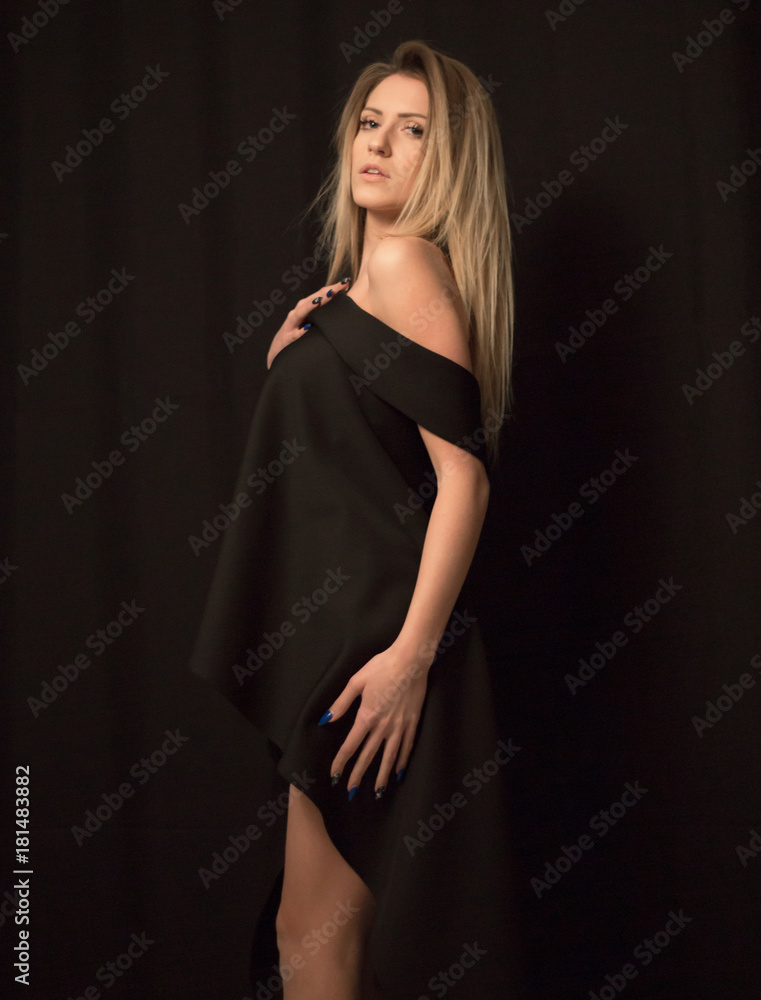 Cute blonde woman in gorgeous dress Cute blonde woman in gorgeous dress