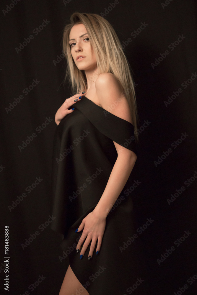 Cute blonde woman in gorgeous dress Cute blonde woman in gorgeous dress
