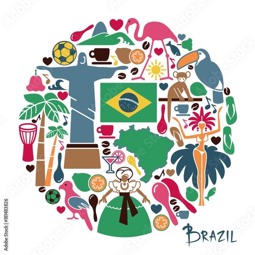 Brazilian icons in the form of a circle