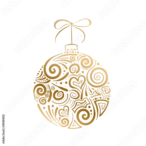 Handgezeichnete Christbaumkugel - Dekoration